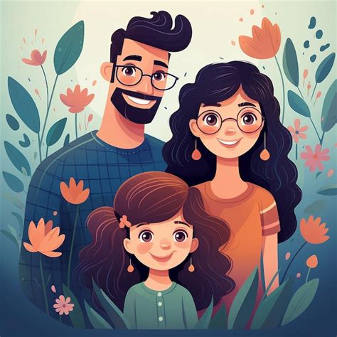 Ilustración de la familia Vector Premium