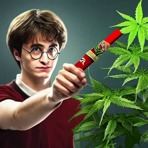 Harry Potter Holding A Joint As His Wand And Smoking Stable Diffusion