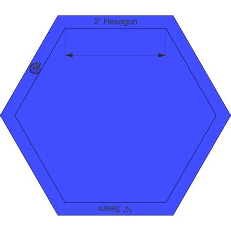 Hexagon 2 Inch Acrylic Template Solid With 14 Inch Seam Allowance