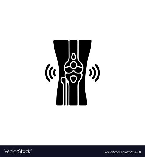 Bursitis Schwarzes Glyph Symbol Lizenzfreies Vektorbild