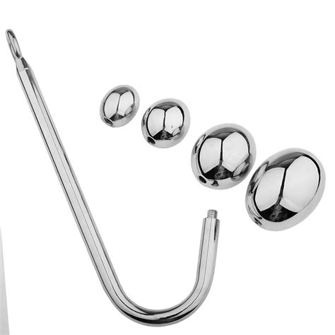 Replacable Three Balls Metal Anal Hooks Butt Plug Strap On Sex Toys For Couple Rope Hook From
