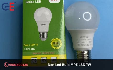 Đèn Led Bulb MPE LBD 7W Thiết Bị Điện GE