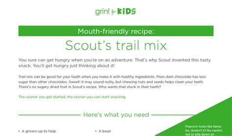 Nutrition And Your Smile Handouts And Worksheets Healthy Smile Learning
