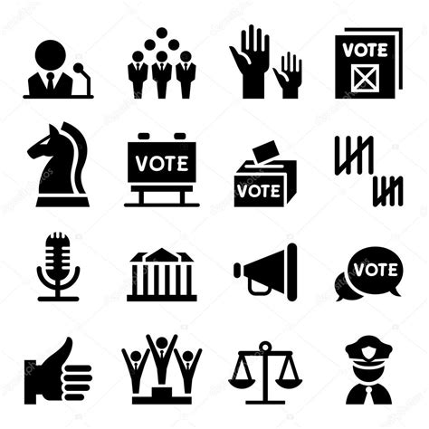 Democracy Icon Set Vector Illustration Symbol — Stock Vector © Slalomop