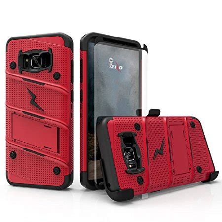 Zizo Bolt Series Samsung Galaxy Note Tough Case Belt Clip Red