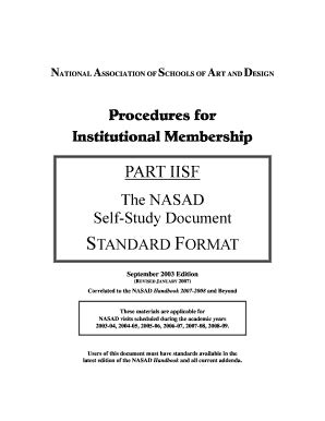 Fillable Online Nasad Arts Accredit NATIONAL ASSOCIATION OF SCHOOLS OF