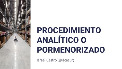 Procedimiento Anal Tico O Pormenorizado Para El Control De Mercanc As