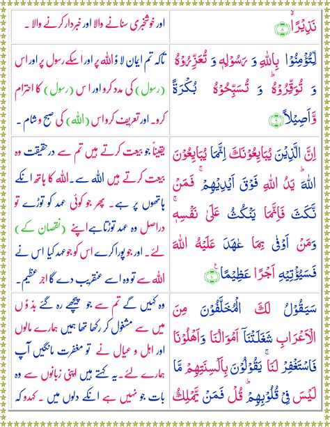 Surah Al Fath Urdu Quran O Sunnat