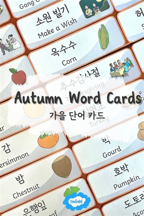 Autumn Word Cards Word Cards Cards Seasons Activities