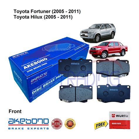 Genuine Akebono Front Brake Pads For Toyota Hilux 2005 2011