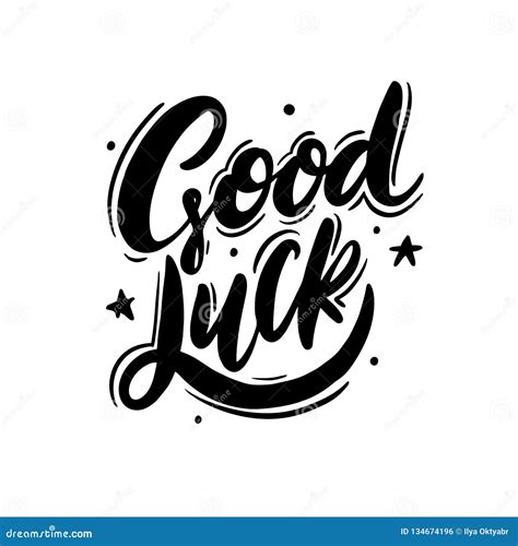 Good Luck Hand Drawn Vector Lettering Isolated On White Background