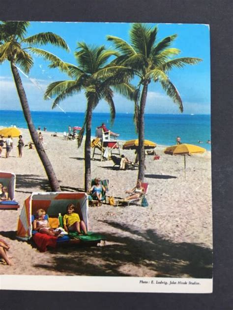 Florida Beach Scene Vintage 1960s Color Postcard Unposted Ebay