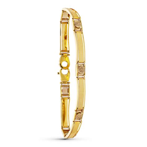 Pulsera Hombre Cm Articulada En Oro Bicolor Quilates Medusa