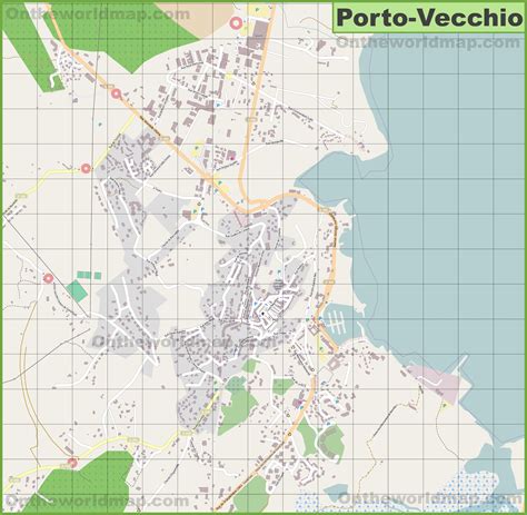 Detailed map of Porto-Vecchio - Ontheworldmap.com