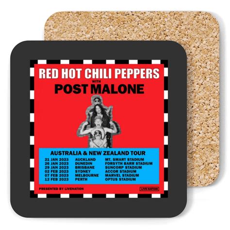 Red Hot Chili Peppers 2023 Tour With Post Malone Rhcp Posty 2023 Tour 2022 Tour Coasters Sold