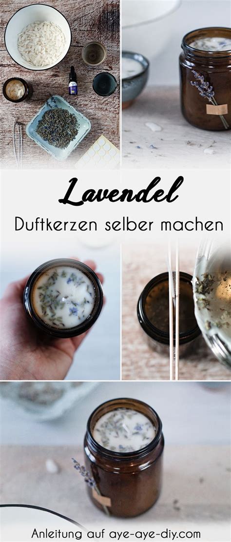 Duftkerzen im Glas zum Selbermachen Anleitung für Lavendel Kerzen