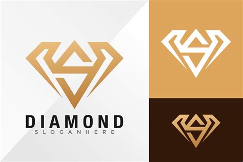 S Diamond Line Logo Design Vector Illustration Template Vector