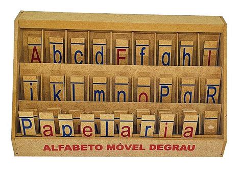 Alfabeto Móvel Degrau Madeira 130 Pçs Brinquedos Educativos Papelaria