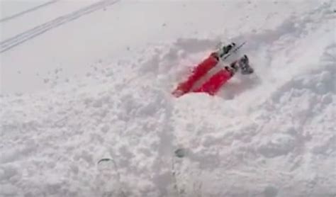 Terrifying Moment Skier Finds Friend Fighting To Survive After Head