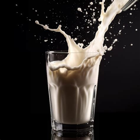 Premium Ai Image A Glass Of Milk Is Being Poured Into A Glass