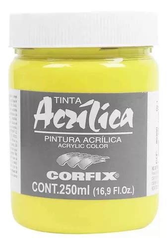 Tinta Acrilica Corfix G1 48 Amarelo Limao 250ml Parcelamento Sem Juros