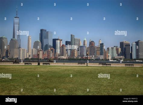 Manhattan Skyline from Liberty State Park Playground in NewJersey, New ...