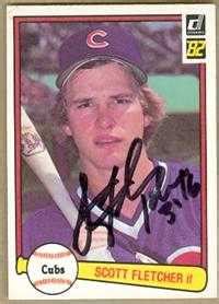 Scott Fletcher Autographed Baseball Card Chicago Cubs Donruss