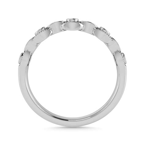 Diamond 1 10 Ct Tw Stackable Band In 14k White Gold Unclaimed Diamonds