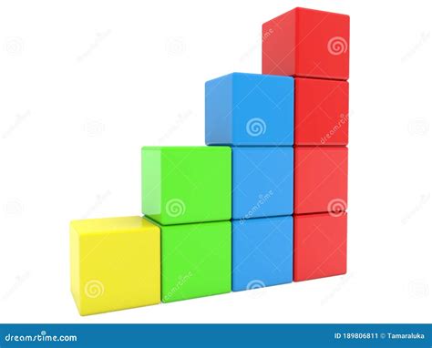 Colored Toy Blocks Stacked In Poles Stock Illustration Illustration