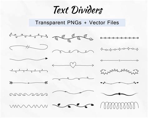 Hand Drawn Text Dividers Doodle Decorative Page Ornaments Borders