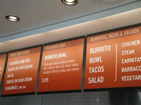 Chipotle Mexican Grill Menu