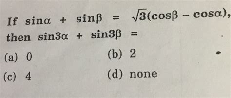 Begin Array L Text If Sin Alpha Sin Beta Sqrt