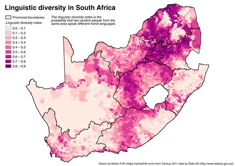 Linguistic diversity map of South Africa – Adrian Frith – developer