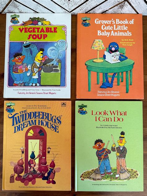 Set Of 13 1980s Sesame Street Book Club Books Big Bird Bert And Ernie