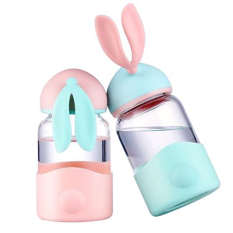 Glass Bunny Water Bottle Glass Water Bottle Bottle Water Bottle