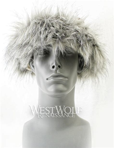 Grey Wolf Fur-Trimmed Viking Hat – West Wolf Renaissance