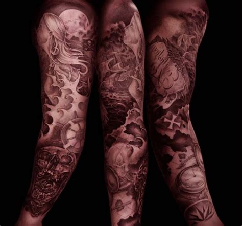 One Color Full Sleeve Tattoos Designs Full Tattoo