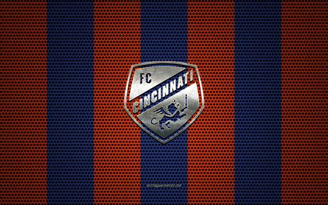 FC Cincinnati logo American soccer club metal emblem orange-blue metal ...