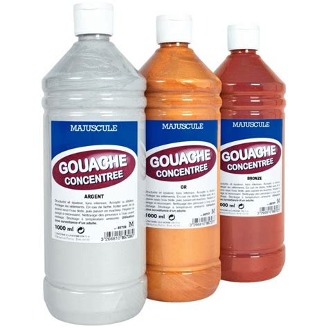 Flacon 1L de gouache concentrée MAJUSCULE argent MilBulles