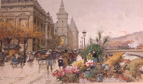 Eug Ne Galien Laloue Le March Aux Fleurs Xxe Si Cle