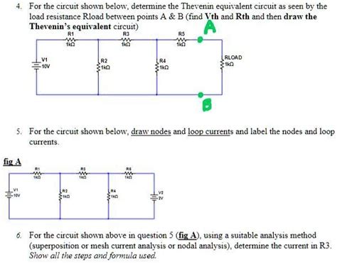 For The Circuit Shown Below Determine The Thevenin Equivalent Circuit