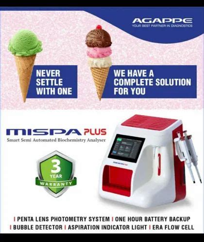 Agappe Mispa Plus Semi Automated Analyzer Assays Clinical Chemistry