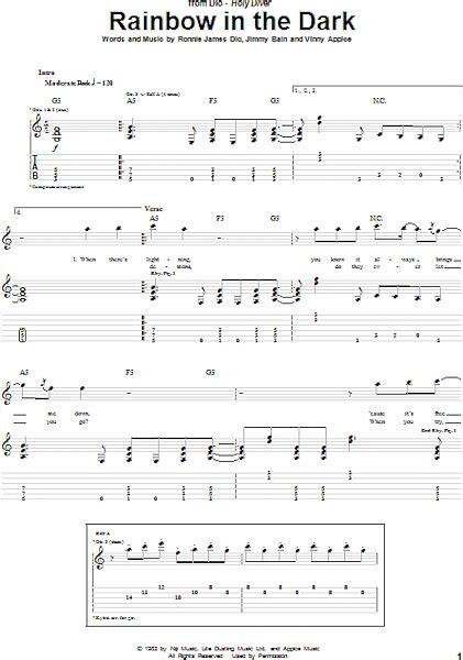Rainbow In The Dark Guitar Tab Zzounds