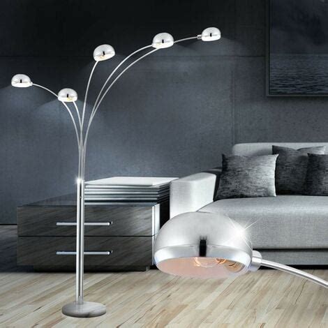 Lampadaire Lampadaire Chrome Salon Moderne Avec Socle En Marbre Argent