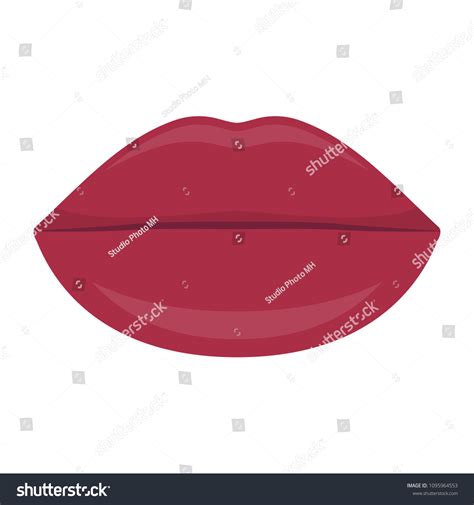 Beautiful Female Lips Red Lipstick Vector Stock Vector Royalty Free