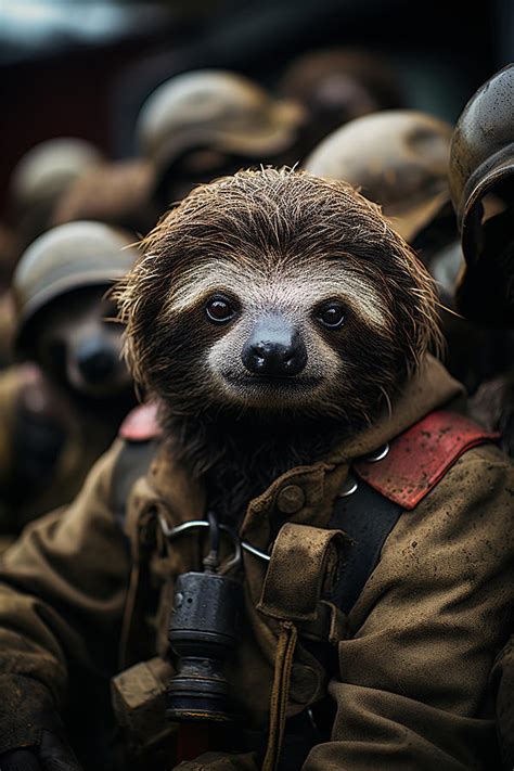 Sloth Soldier Ww2 Sloth Battalion Digital Art By Ivor Kirwan Fine