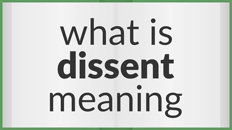 Dissent Meaning Of Dissent Youtube