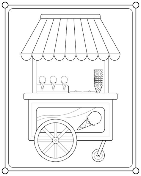 Tienda De Carros De Helados Adecuada Para La Ilustraci N De Vector De