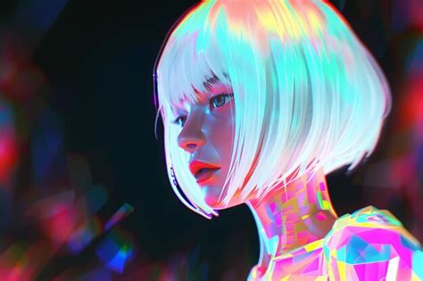 Premium Photo Neon Hair