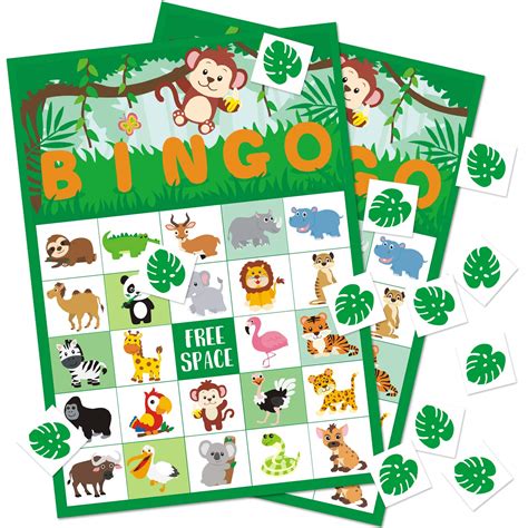 Buy Safari Party Bingo Game Jungle Theme Party Favors Supplies Safari Jungle Birthday Baby ...